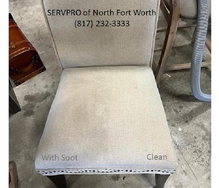 image of chair with half dirty and half clean